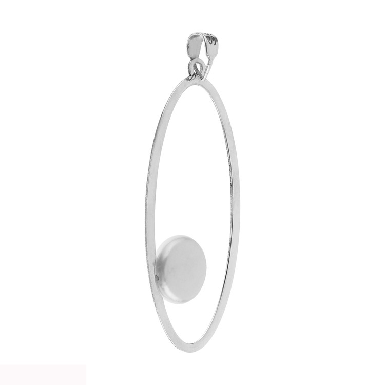 آویز نقره زنانه مدل P-016 عیار 925 مزین به مروارید پرورشی باروک