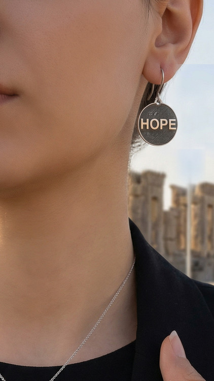نیم ست نقره زنانه مدل HOPE (امید) عیار 925 ضد حساسیت
