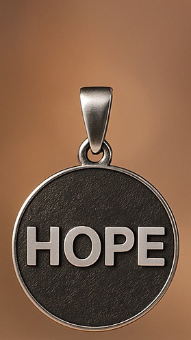 آویز نقره زنانه مدل HOPE (امید) عیار 925 ضد حساسیت